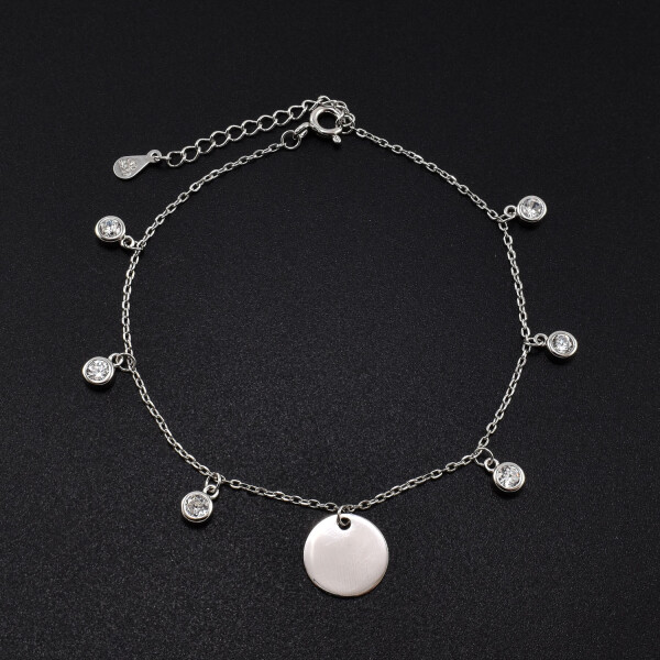 Bratara dama din argint cu accesoriu in forma de banut si cristale swarovski