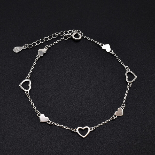 Bratara dama din argint cu accesorii in forma de inima BDAG-B-103