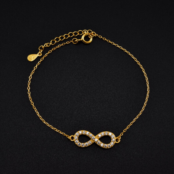 Bratara dama din argint placat cu aur 18K, accesoriu in forma de infinit