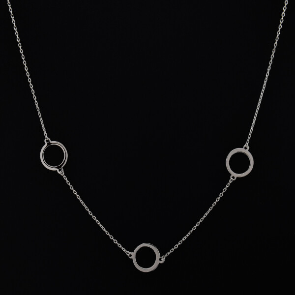 Lantisor dama din argint cu accesorii in forma de cerc