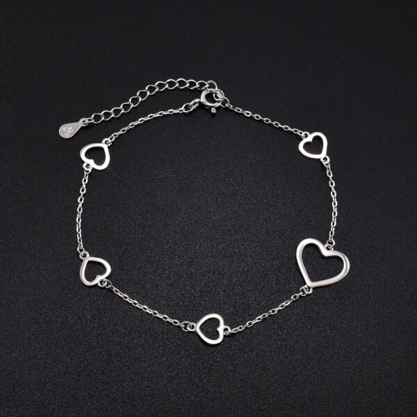 Bratara dama din argint cu accesorii in forma de inima BDAG-B-98