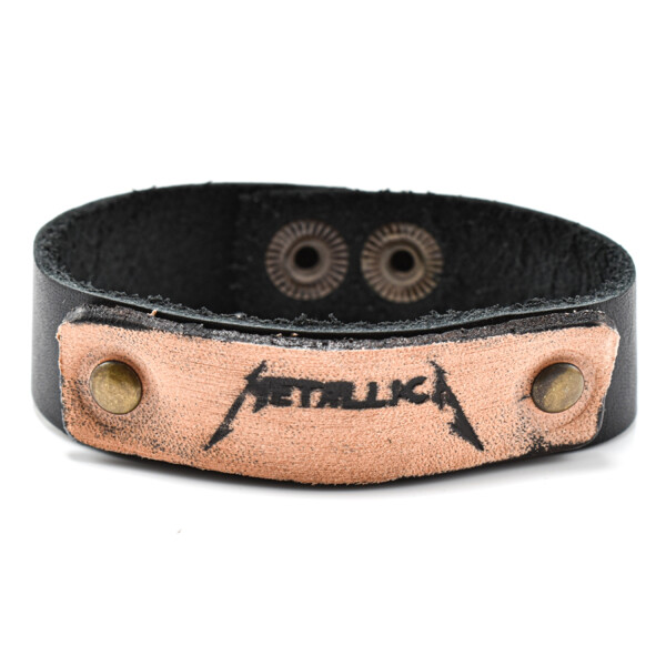 Bratara barbati din piele naturala metallica