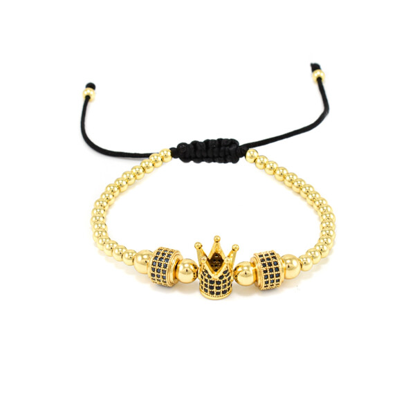 Bratara barbati Gold Zircon Crown