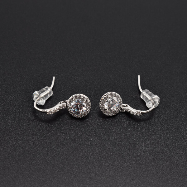 Cercei dama acoperiti cu cristale swarovski, placati cu aur 18K