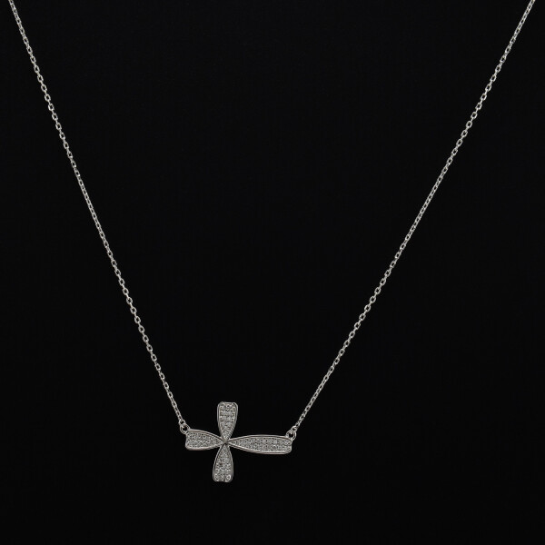Lantisor dama din argint cu accesoriu in forma de cruce
