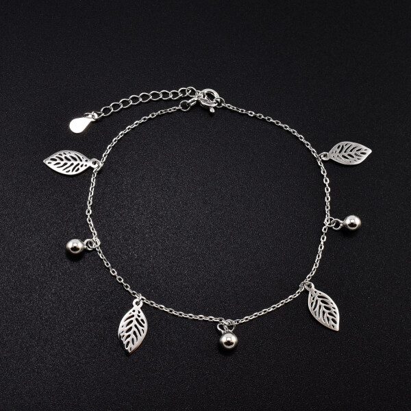 Bratara dama din argint cu accesorii in forma de frunza