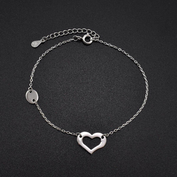 Bratara dama din argint cu accesoriu in forma de inima