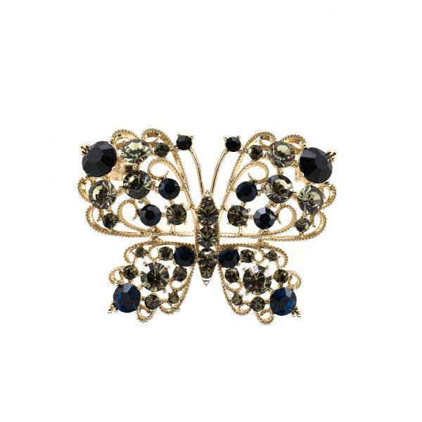 Brosa "Fluture" aurie cu cristale zirconia