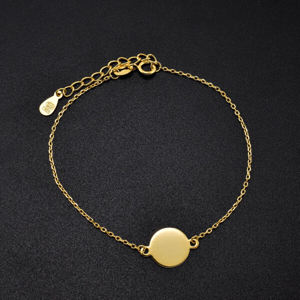 Bratara dama din argint placat cu aur 18K accesoriu in forma de banut