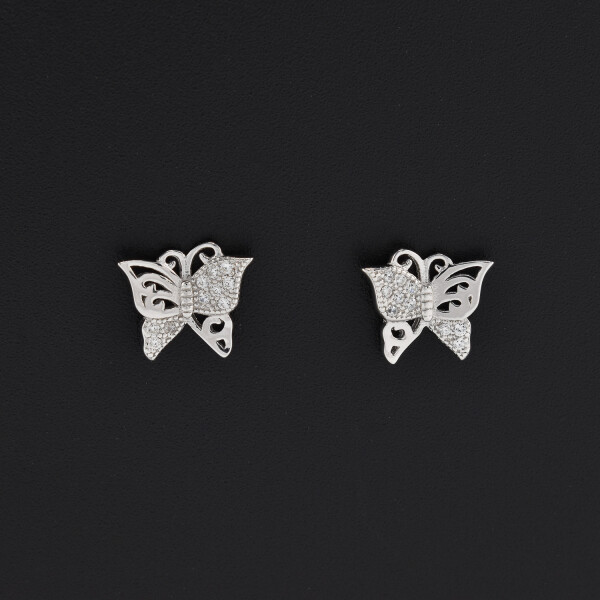 Cercei dama din argint in forma de fluture cu cristale swarovski