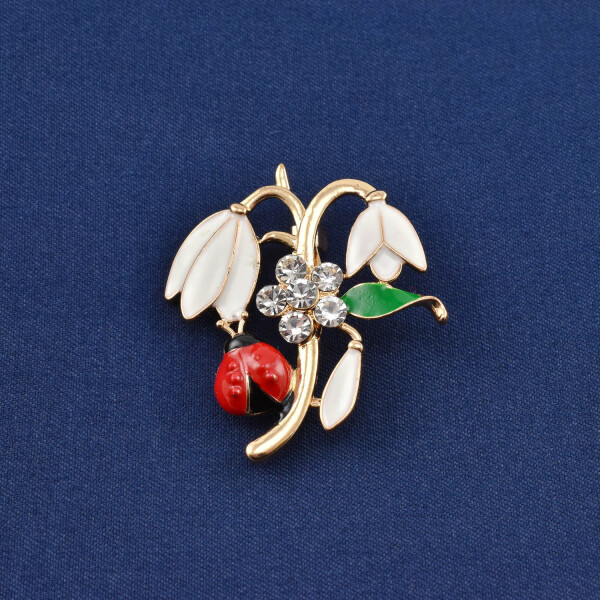 Martisor brosa "Ghiocei si buburuza"