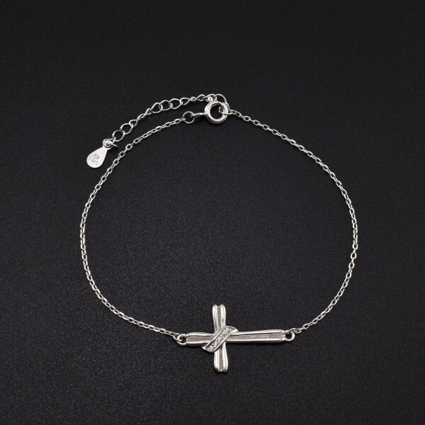 Bratara dama din argint cu accesoriu in forma de cruce BDAG-B-133