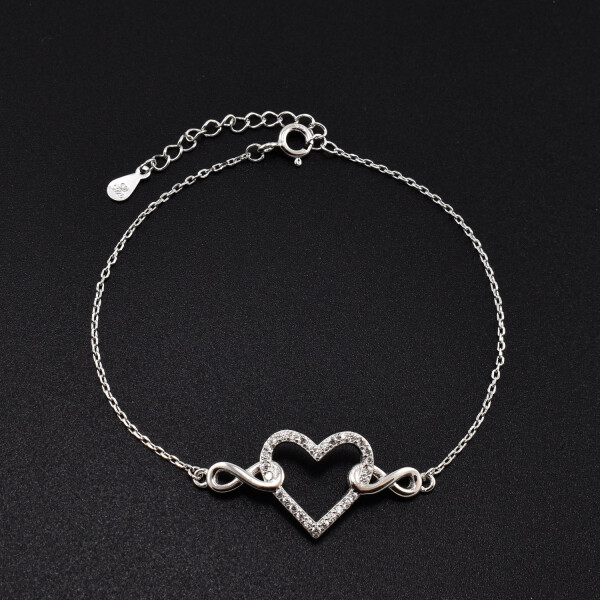 Bratara dama din argint cu accesorii in forma de inima si infinit BDAG-B-85