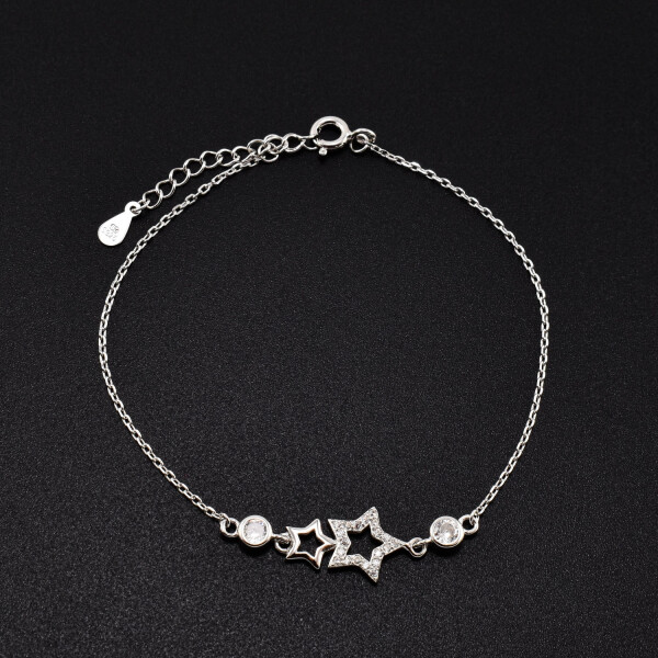 Bratara dama din argint cu accesorii in forma de stea
