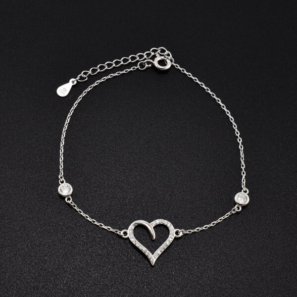 Bratara dama din argint cu accesoriu in forma de inima BDAG-B-89