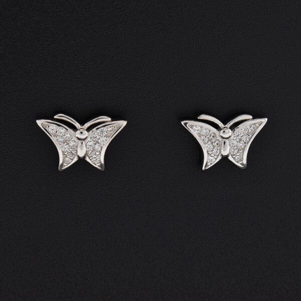 Cercei dama din argint in forma de fluture acoperiti cu cristale swarovski BDAG-C-72