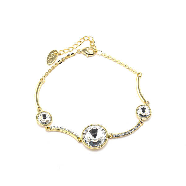 Bratara dama placata cu aur 18k cu cristale swarovski