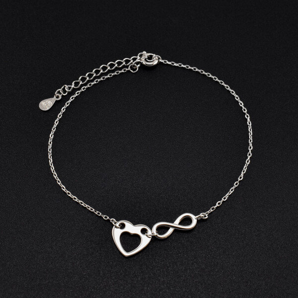 Bratara dama din argint cu accesorii in forma de inima si infinit BDAG-B-167