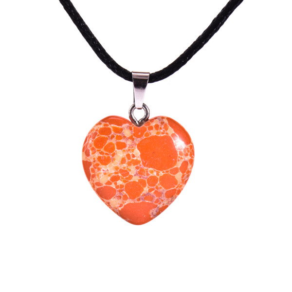 Pandantiv in forma de inima din jasp regal, orange