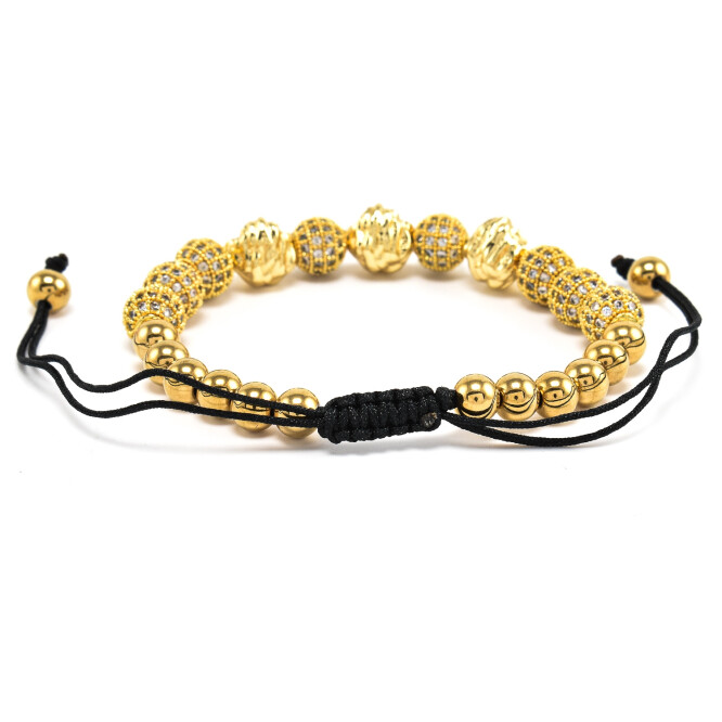 Bratara barbati placata cu aur 18K si accesorii cu cristale zirconia