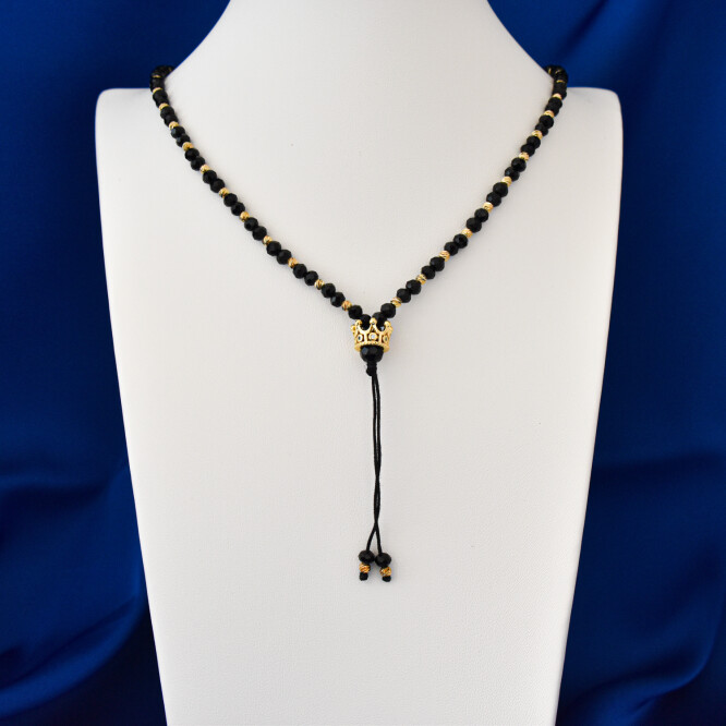 COLIER BARBATI TIP ROZARIU CU BILE FATETATE, ACCESORIU COROANA