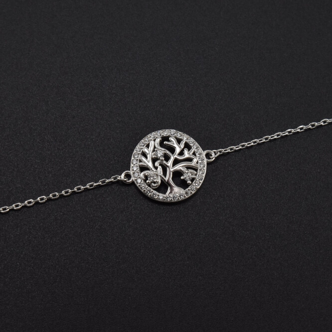 Bratara dama din argint  ”Copacul Vietii” cu cristale swarovski