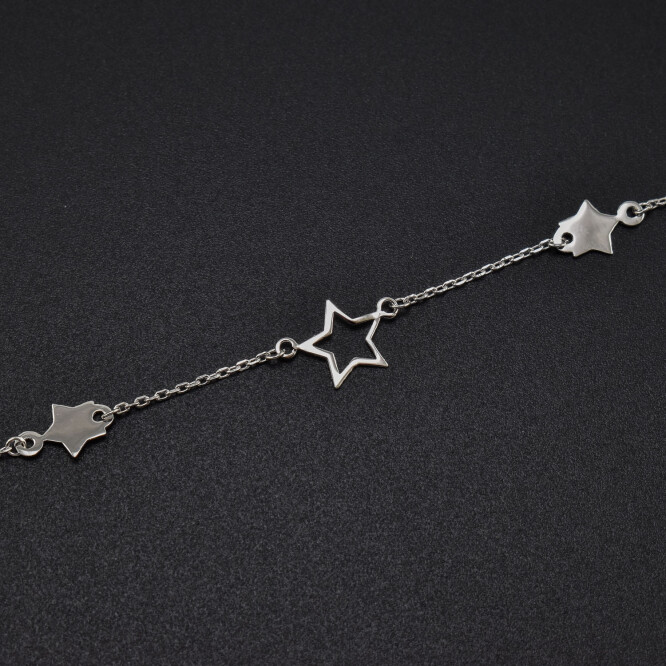 Bratara dama din argint simpla ”Five stars”