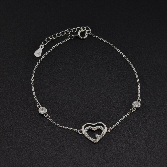 Bratara dama din argint ” Loved Heart”