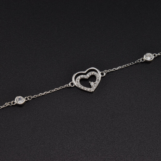 Bratara dama din argint ” Loved Heart”