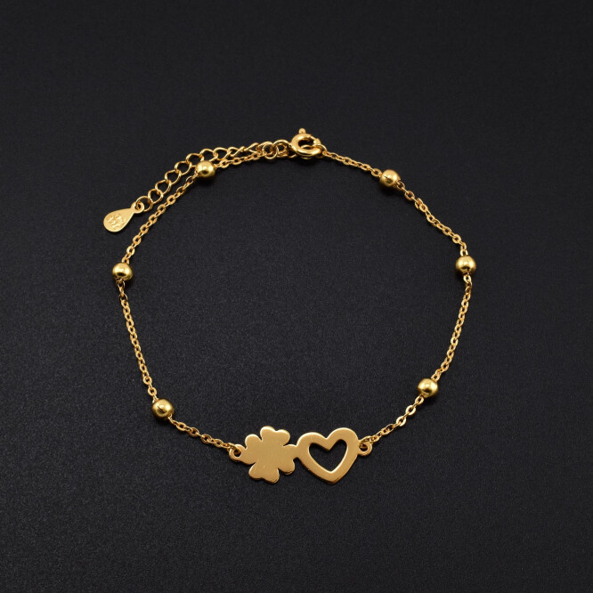 Bratara dama din argint  ”Good Luck” placata cu aur 18k