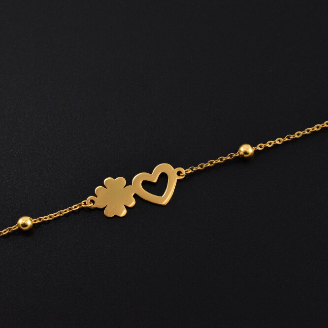 Bratara dama din argint  ”Good Luck” placata cu aur 18k