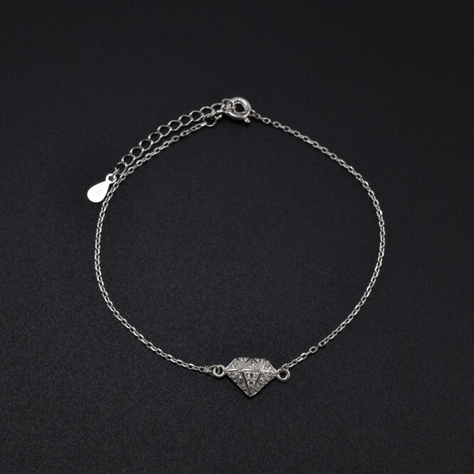 Bratara dama din argint  ”DIAMANT” cu cristale swarovski