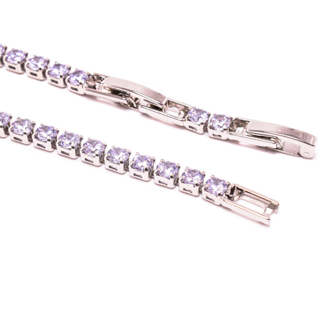Bratara dama, tip tennis, cristale swarovski, placata cu aur 18K