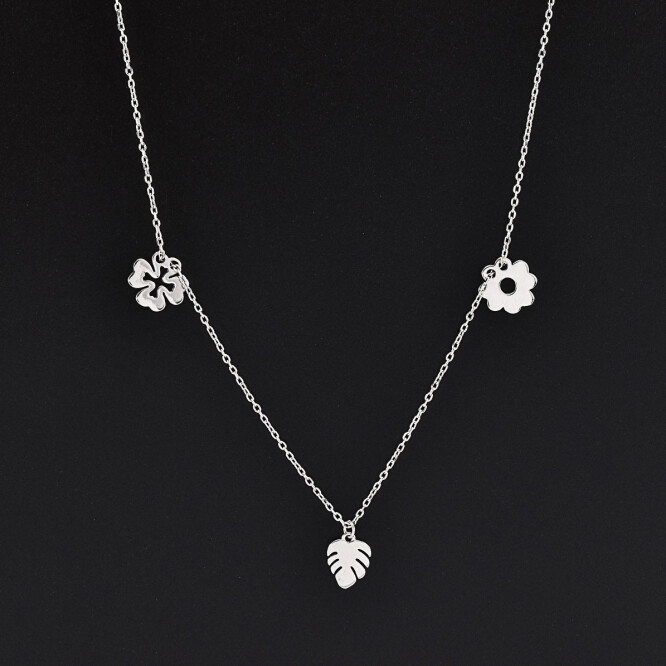 Lantisor dama din argint cu accesorii diverse