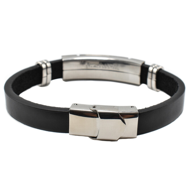 Bratara barbati Stainless Steel din piele naturala bbb-146