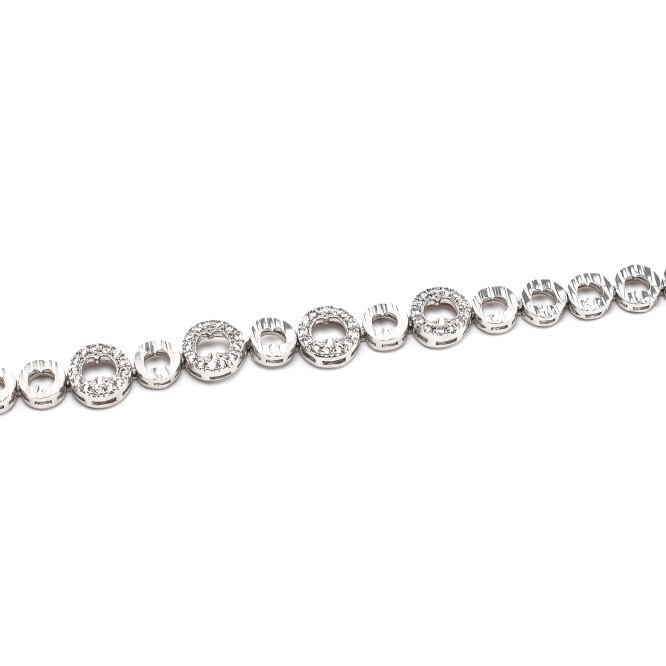 Bratara dama placata cu aur alb cu cristale swarovski