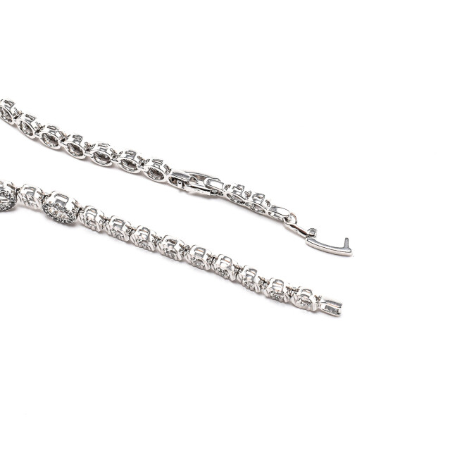 Bratara dama placata cu aur alb cu cristale swarovski