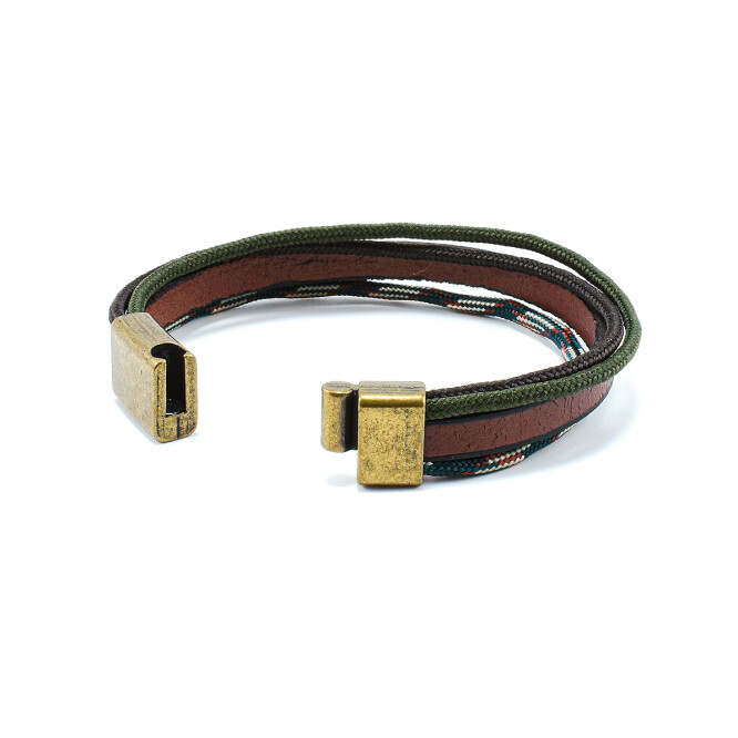 Bratara barbati din piele naturala si snur paracord BBB-018