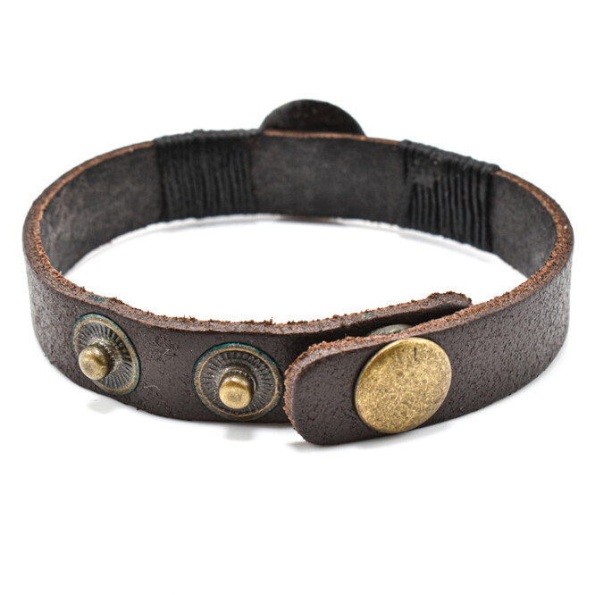 Bratara barbati vintage Yin și Yang din piele naturala 