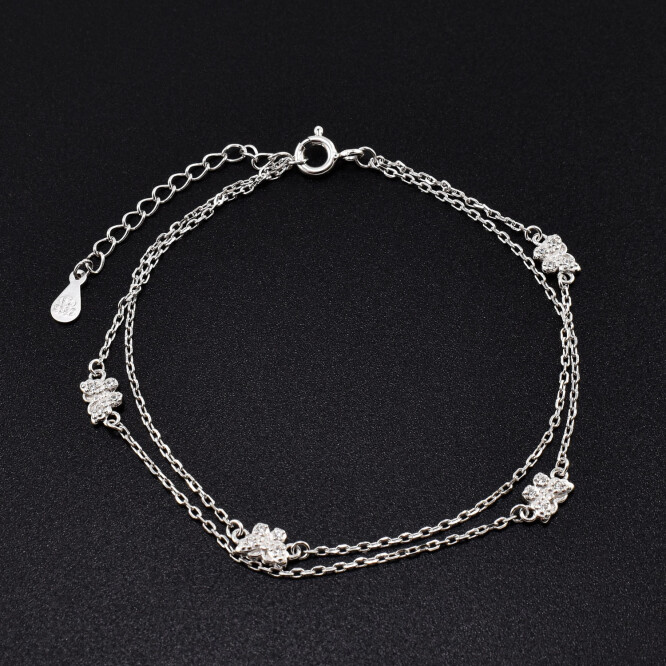 Bratara dama din argint cu accesorii in forma de fluturi