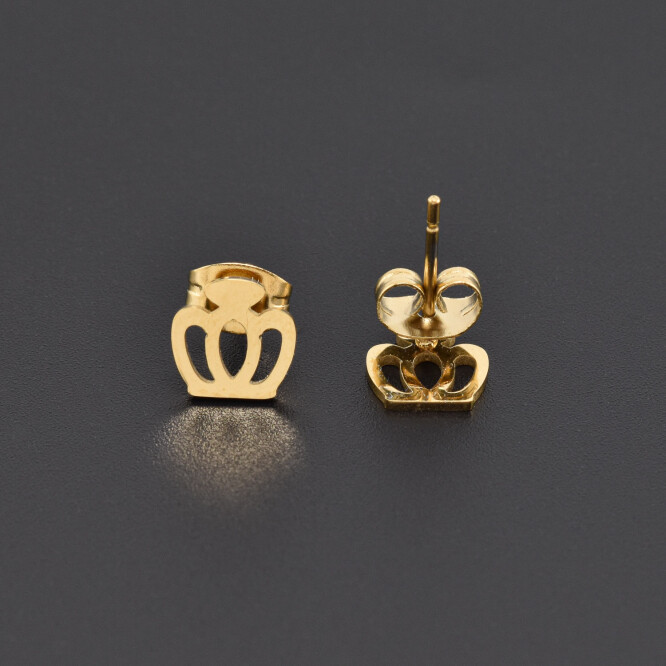 Cercei dama placati cu aur 18K in forma de coroana