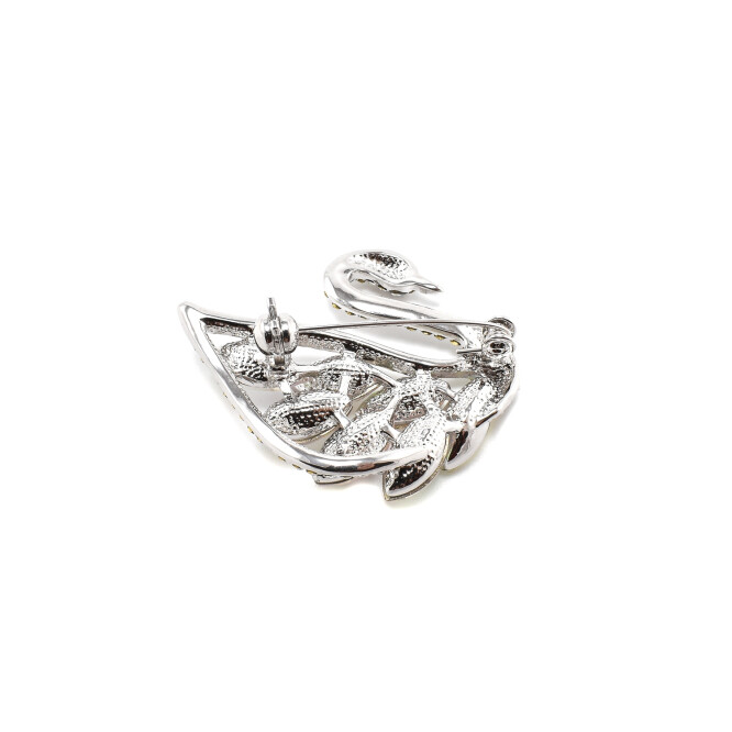 Brosa "Lebada" cu cristale swarovski