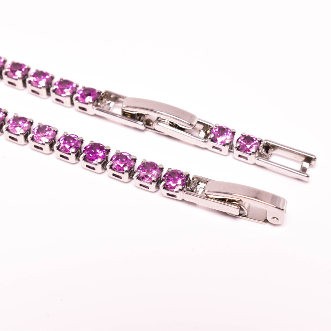 Bratara dama, tip tennis, cristale swarovski, palacata cu aur 18K