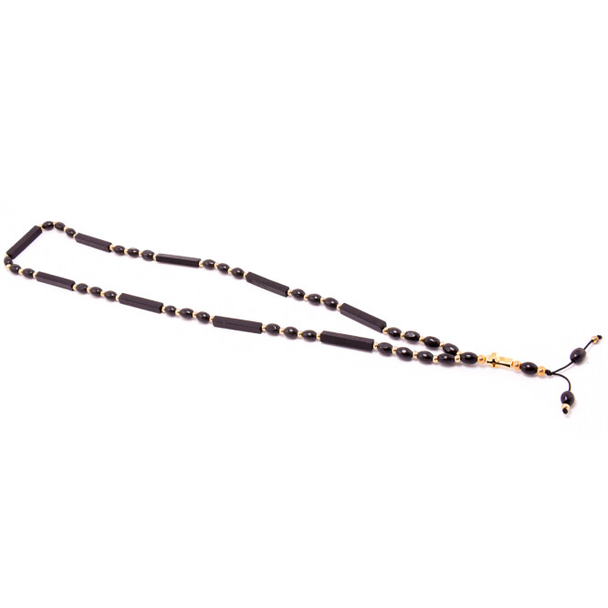 Colier barbati tip rozariu din lemn cu accesoriu in forma de cruce