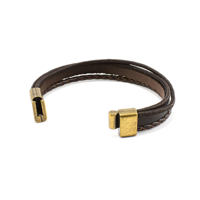 Bratara barbati din piele naturala cu snur paracord 