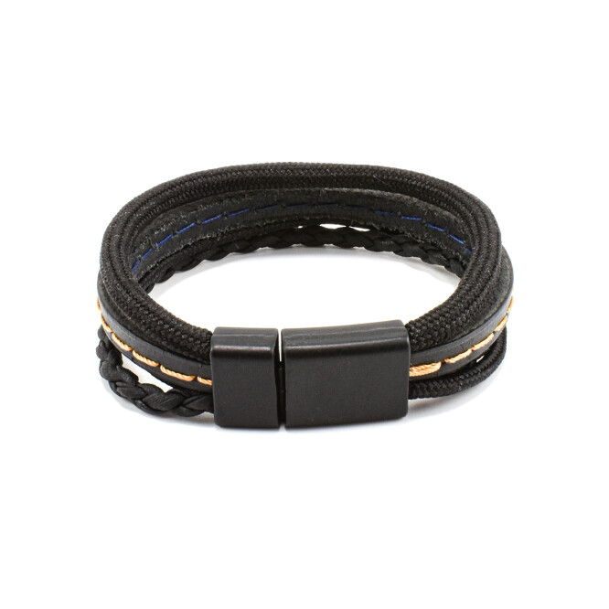 Bratara barbati din piele naturala si snur paracord BBB-036