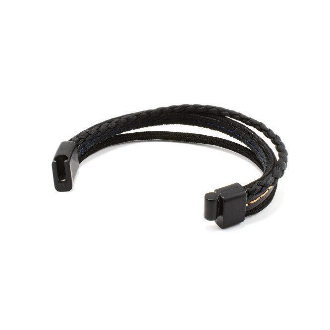 Bratara barbati din piele naturala si snur paracord BBB-036