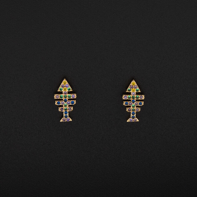 Cercei dama placati cu aur 18K si cristale swarovski