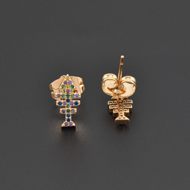 Cercei dama placati cu aur 18K si cristale swarovski