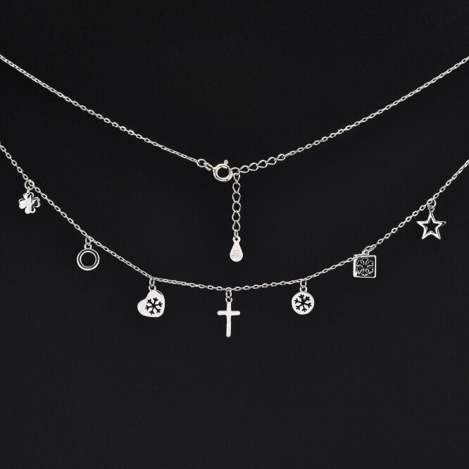 Lantisor dama din argint cu accesorii diverse BDAG-L-17